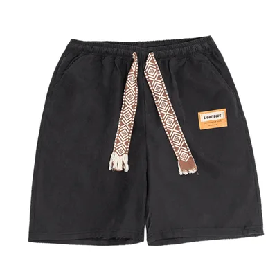 Summer Drawstring Couple American Sports Basketball Shorts Black - Shop at LoveMi