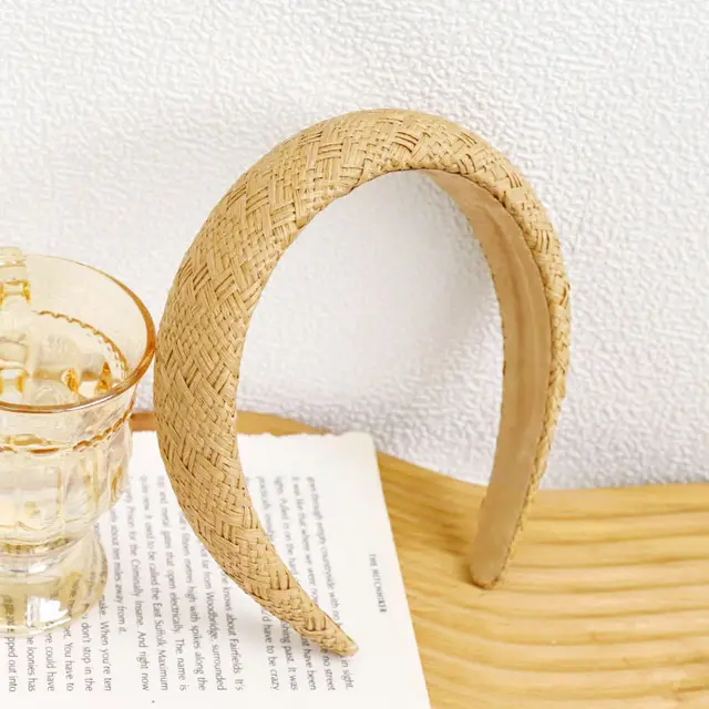 Fashion Headband Simple Solid Color Raffia 2 Style - Shop at LoveMi