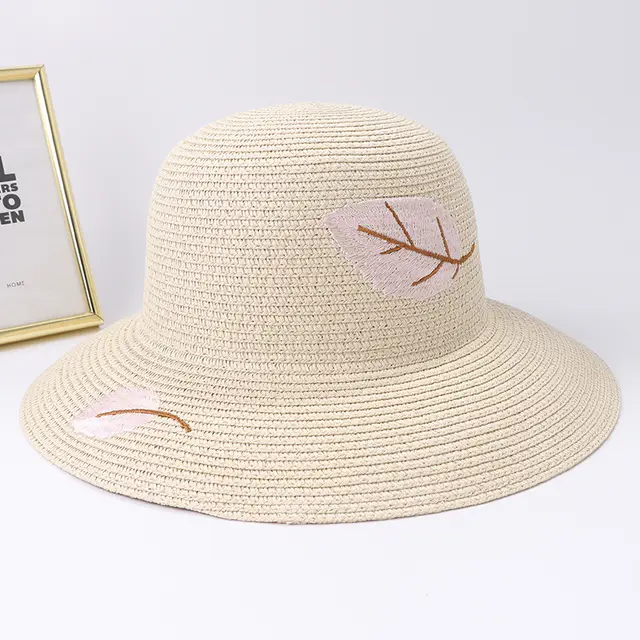 Foldable Hand Knitted Straw Hat Seaside Beach Hat Beige - Shop at LoveMi