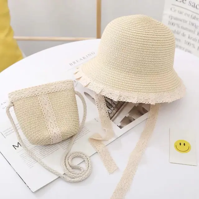 Women's Japanese Lace Fisherman Hat With Lace Straps Beige Set - Shop at LoveMi