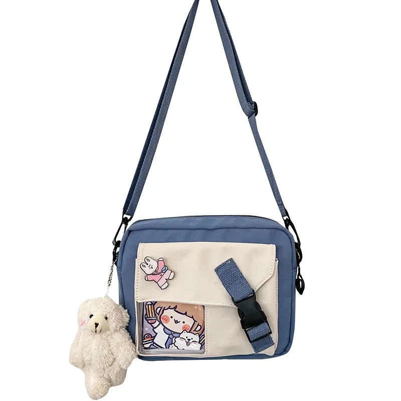Cute Cartoon Girl Student Transparent Bag Blue - Shop at LoveMi