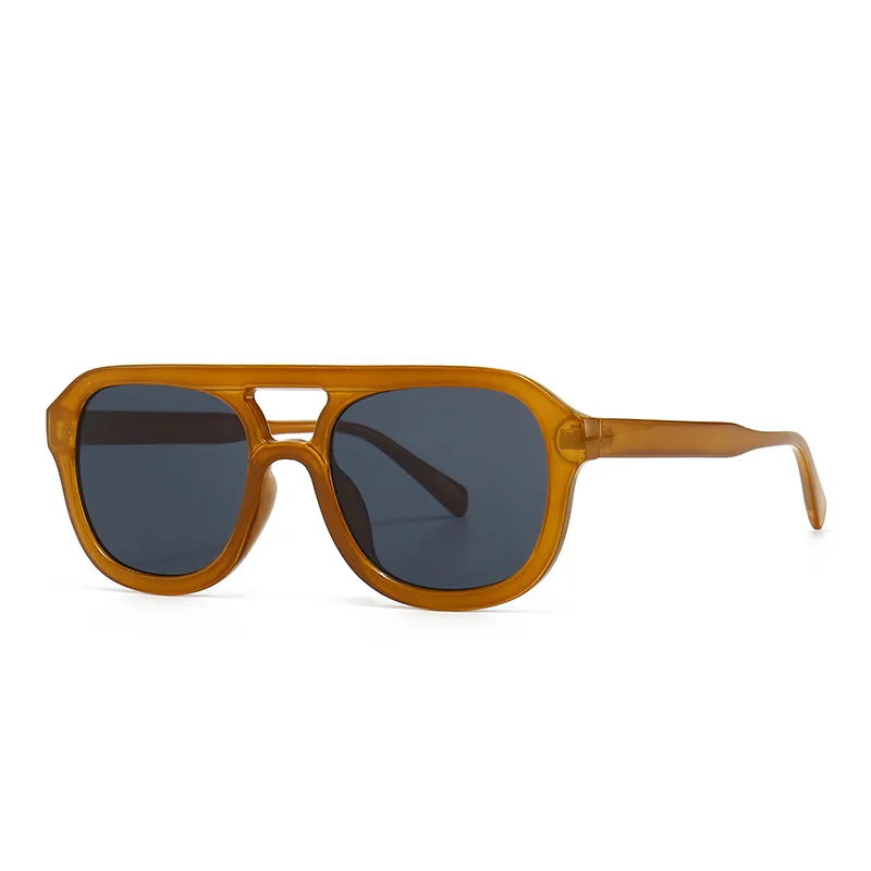Modern Retro Square Flat Top Street Shooting Sunglasses - C3