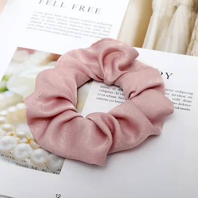 Sweet And Girly Solid Color Large Intestine Hair Ring Headwear Pink - Shop at LoveMi