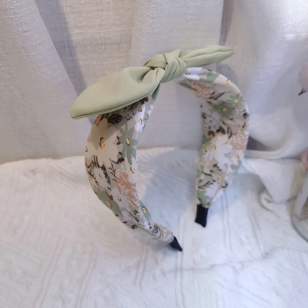 Women's Summer New Sweet Floral Wide-brimmed Headband - Green