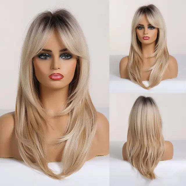 Character Bangs Medium Long Textured Straight Hair 2591Color - Shop at LoveMi