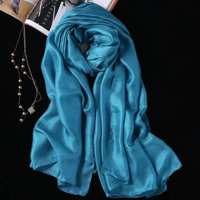 Dutch Linen Silk Scarf Seaside Sunscreen Beach Shawl Denim Blue - Shop at LoveMi