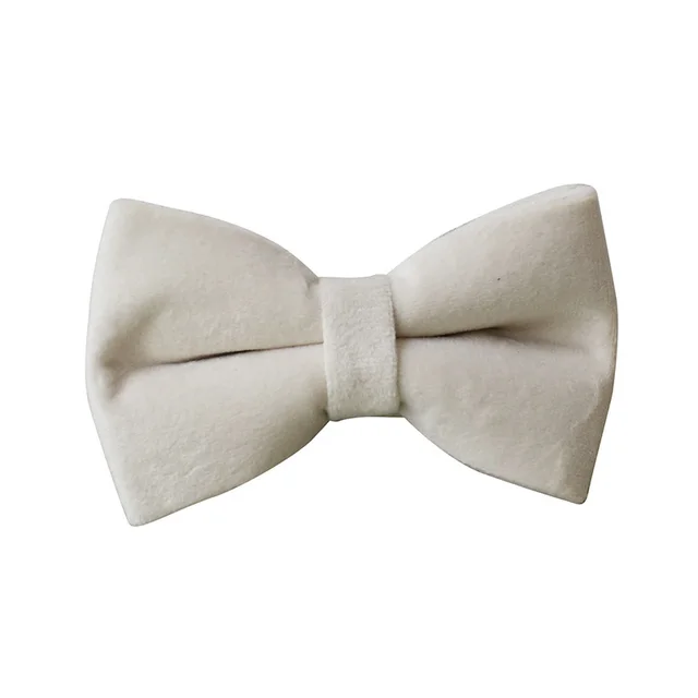 Milky White Velvet Dog Collar Alloy Buckle Pet Supplies Bow Tie - Shop at LoveMi
