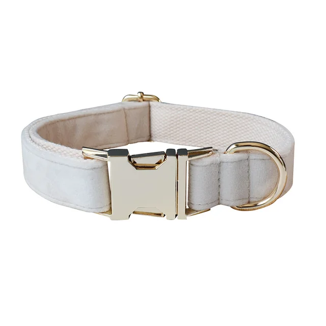 Milky White Velvet Dog Collar Alloy Buckle Pet Supplies Dog Ring - Shop at LoveMi