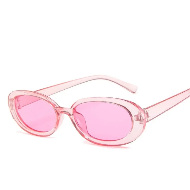 Fashion Oval Frame Cow Color Trend Small Frame Glasses Ins New Sunglasses Pink - Shop at LoveMi