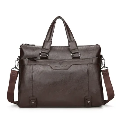 Laptop Bag Briefcase Men's Shoulder Brown - Shop at LoveMi
