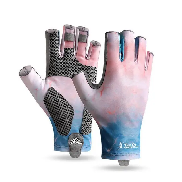 Ice Silk Sunscreen Palm Microfiber Non slip Wear resistant High Elastic Men's Gloves Aurora Phantom - Shop at LoveMi