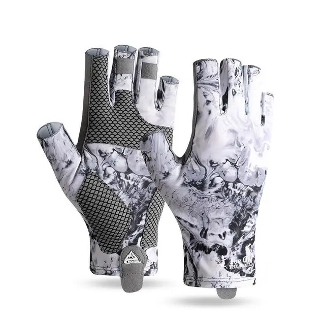 Ice Silk Sunscreen Palm Microfiber Non slip Wear resistant High Elastic Men's Gloves Glacier - Shop at LoveMi