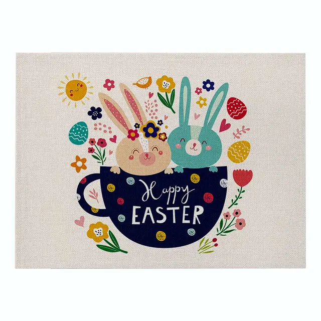Home Cartoon Rabbit Kitchen Insulation Coaster Anti scalding Cotton And Linen Western Placemat Cd0645 - Shop at LoveMi