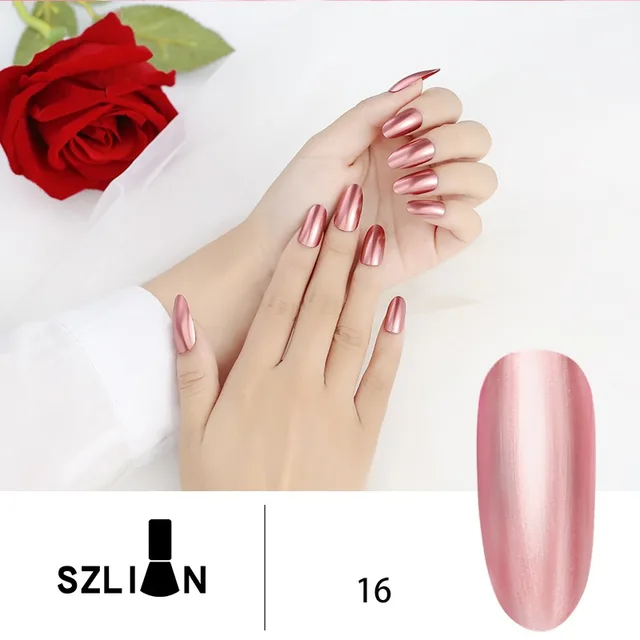 Metallic Silver Lasting Non Peelable Mirror Nail Polish Rose Gold - Shop at LoveMi