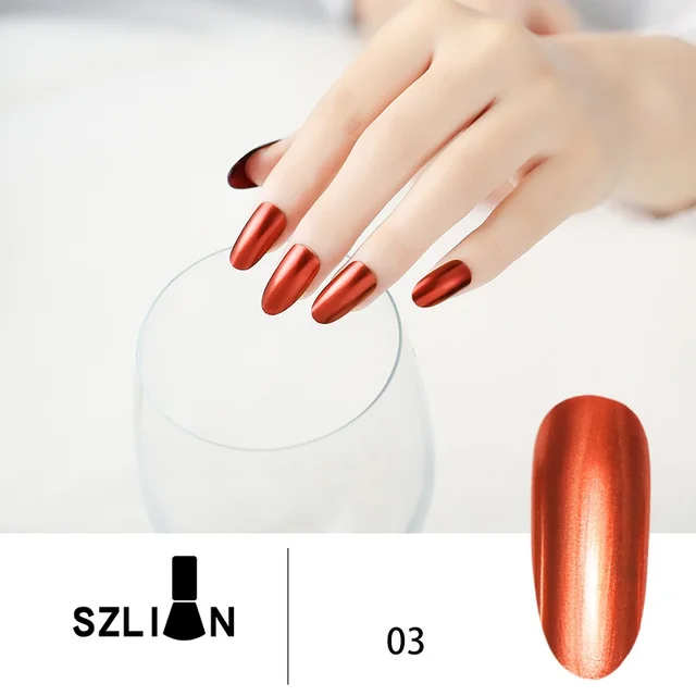 Metallic Silver Lasting Non Peelable Mirror Nail Polish Rust Red - Shop at LoveMi