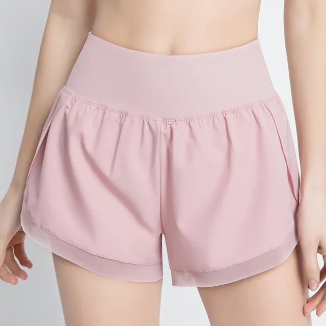 Anti running Fitness Fake Two Loose Casual Pants Pink - Shop at LoveMi