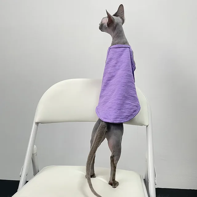 Seven Color Camisole Vest Hairless Cat Clothes Purple - Shop at LoveMi