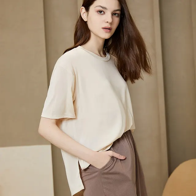 Loose Short Sleeve Bra With Chest Pads White - Shop at LoveMi