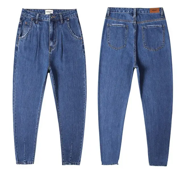 New Loose Casual Denim Trousers Dark Blue - Shop at LoveMi