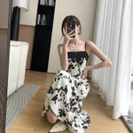 Spaghetti Strap Floral Print Maxi Dress - Photo Color - View 1
