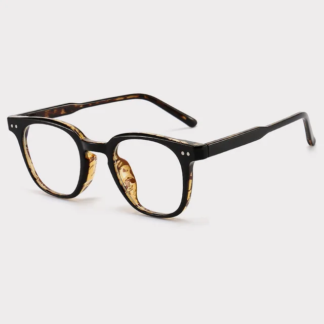 New GM Black Frame Women's Anti Blue Light Large Frame Glasses Bright Black Leopard Frame C4 - Shop at LoveMi