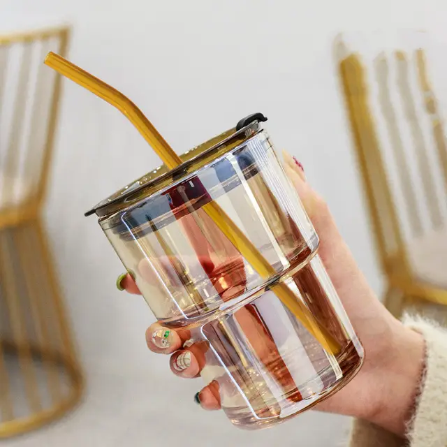 Creative Portable Bamboo Cup With Lid Straw Glass 18Style - Shop at LoveMi