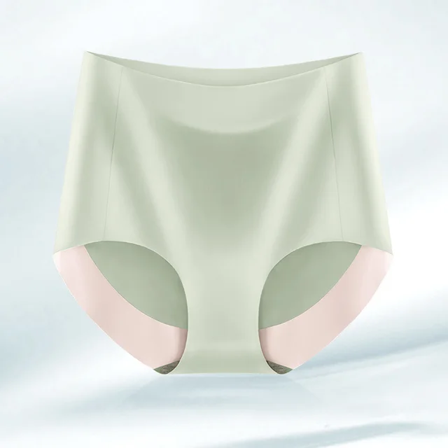 High Waist Seamless Breathable Cotton Antibacterial Women's Panties Army Green - Shop at LoveMi