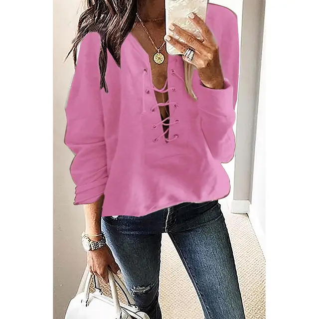 New Popular Fashion Casual Women's Sweater Pink - Shop at LoveMi
