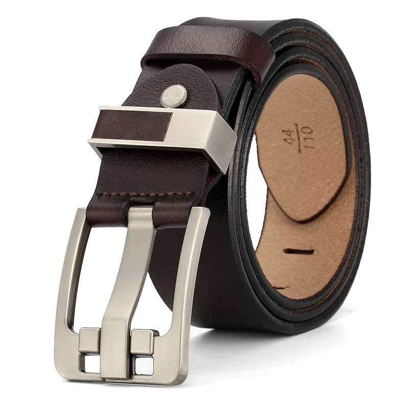 First Layer Cowhide Men's Belt Casual Fashion Pin Buckle - Zk051 Brown
