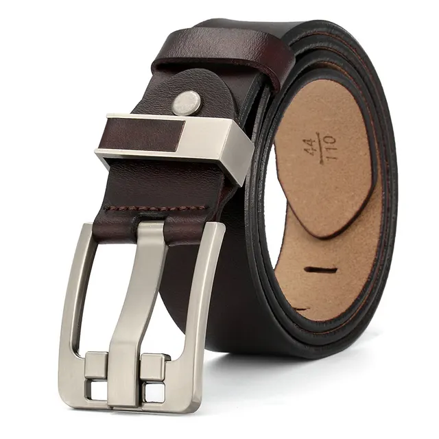 First Layer Cowhide Men's Belt Casual Fashion Pin Buckle Zk051 Brown - Shop at LoveMi