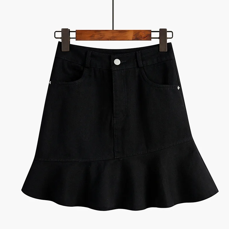 Women's Small Slim Stitching Fishtail Skirt Black - Shop at LoveMi