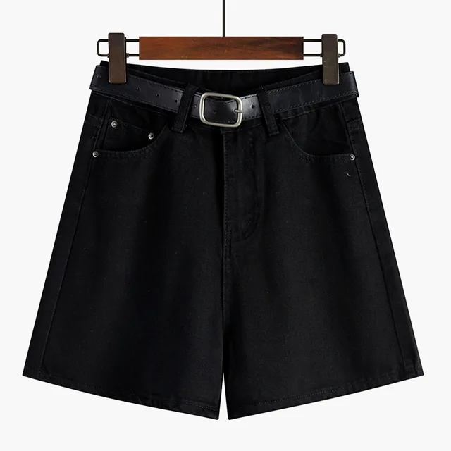 Women's High Waist Summer Retro Denim Shorts Black - Shop at LoveMi