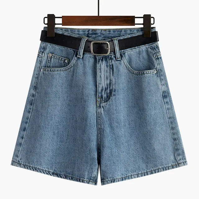 Women's High Waist Summer Retro Denim Shorts Light Blue - Shop at LoveMi
