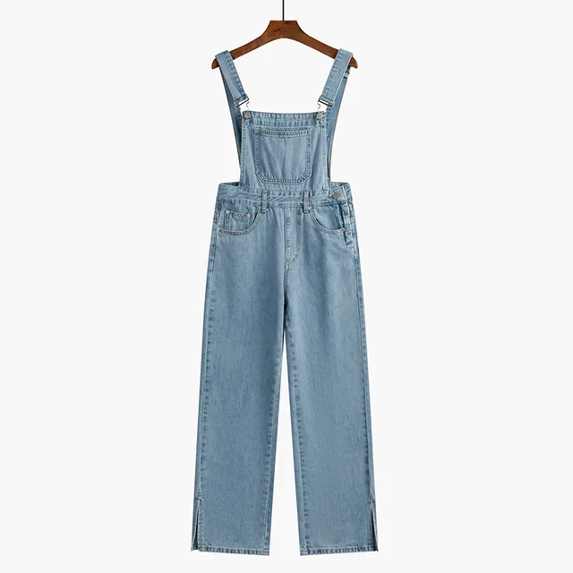 Women's High Waist Loose Spring Denim Overalls Light Blue - Shop at LoveMi