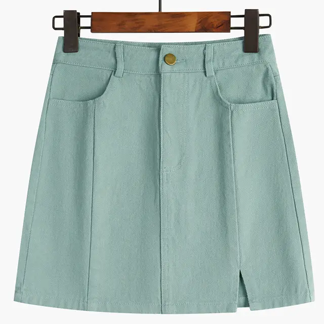 Split Skirt Female High Waist Thin And Irregular In Spring Light Blue - Shop at LoveMi