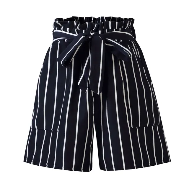Fashion Striped Shorts Women's Casual Pants Blue - Shop at LoveMi