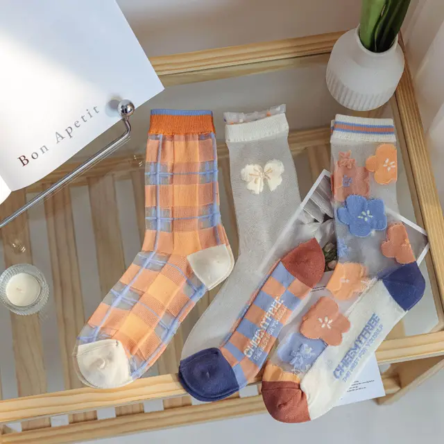 Cute Japanese Shattered Glass Silk Stockings Set - Shop at LoveMi