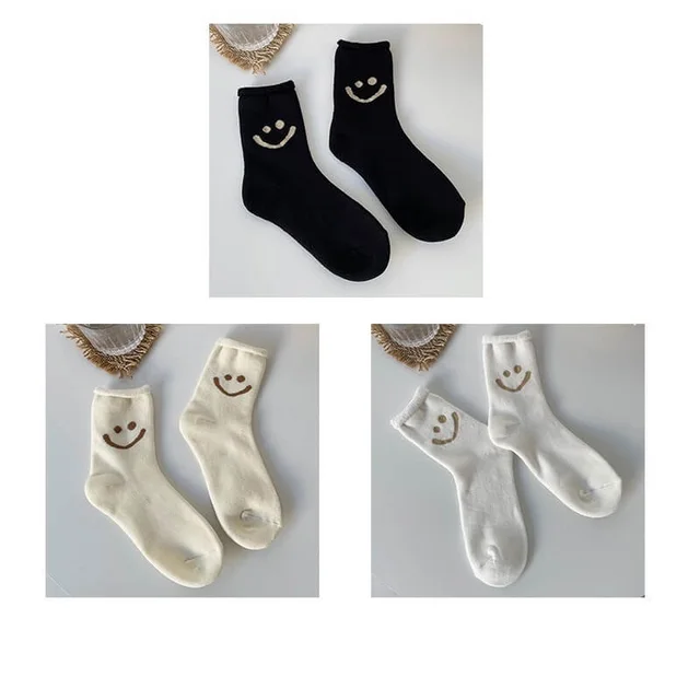 New Terry Curling Thickened Warm And Comfortable Cotton Socks Smiley Style - Shop at LoveMi