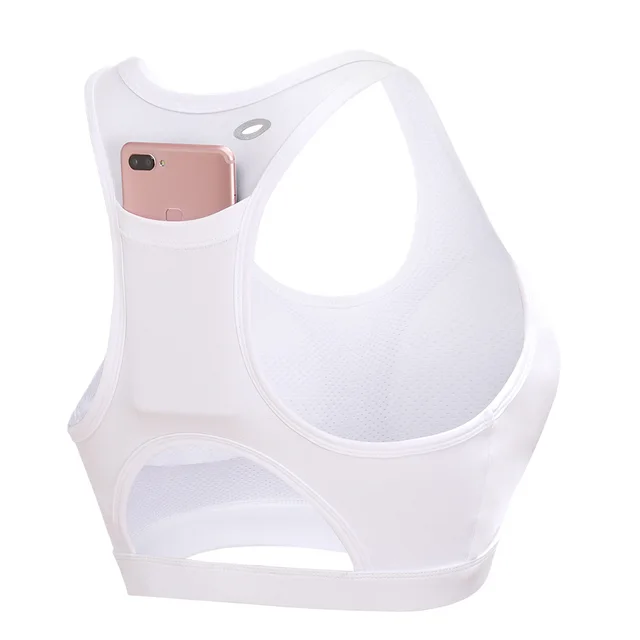 Women's Shockproof Gathered Portable Quick drying Yoga Bra Fitness Clothes White - Shop at LoveMi