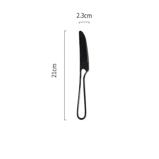 Line Knife Fork Spoon Household Western Tableware Black - Shop at LoveMi