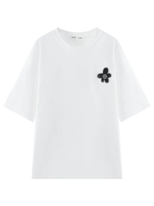 Women's Loose Cotton Short Sleeve T shirt White - Shop at LoveMi