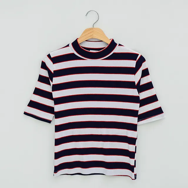Short sleeved Cotton Korean Version Slim Bottoming Shirt Half Sleeve Top Ins Tide Blue - Shop at LoveMi