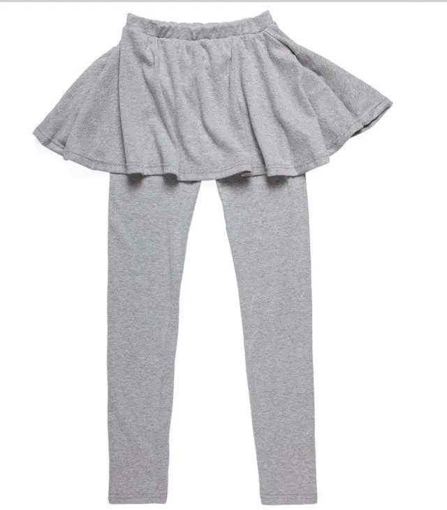 Fake Two piece Leggings Women's Outer Wear Show Thin Zipper Big Swing Hip Culottes Light Grey B - Shop at LoveMi
