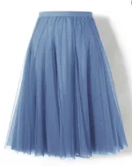 Square Dance Red Mesh Skirt Large Swing Skirt Slimming A Line Skirt Cover Slim Purple Gauze Skirt Short - Fog Blue