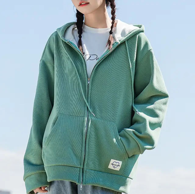 Casual Loose Small Thickened Top College Trend Green - Shop at LoveMi