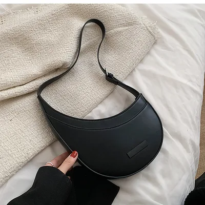 Textured Niche Bag Women's Fashion All match Shoulder Underarm Bag Black - Shop at LoveMi