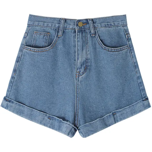 Women's High Waist Denim Shorts With A Sense Of Niche Design Light Blue - Shop at LoveMi