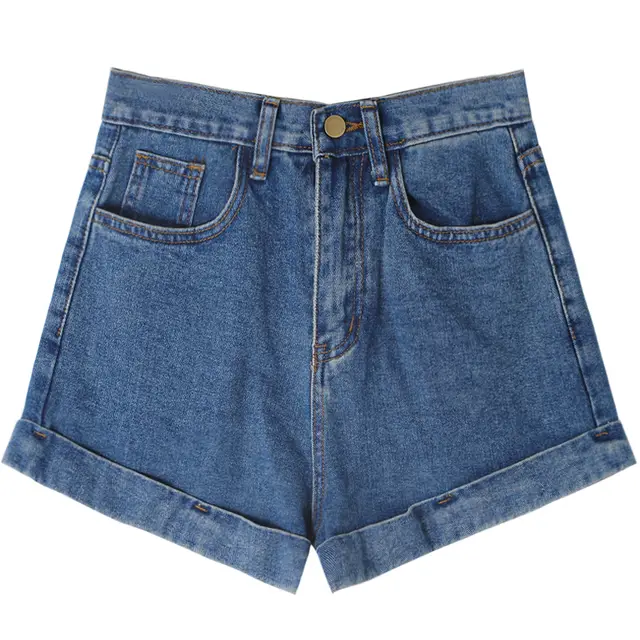 Women's High Waist Denim Shorts With A Sense Of Niche Design Navy Blue - Shop at LoveMi