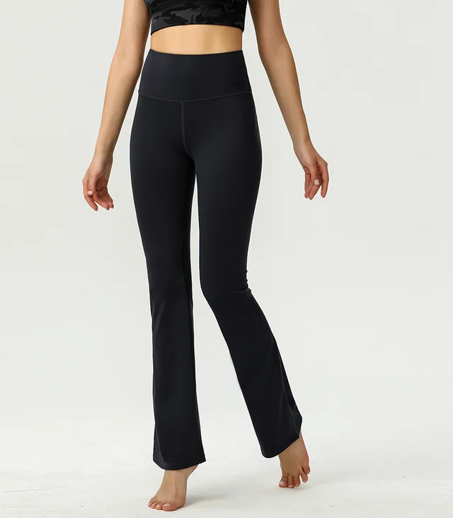 Women's High Elasticity Casual Double Sided Brushed High Waist Yoga Pants Black - Shop at LoveMi