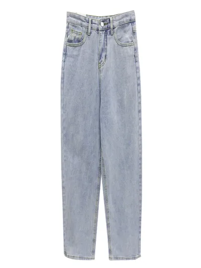 Women's Loose High Waist Slimming High Mopping Jeans Light Blue - Shop at LoveMi